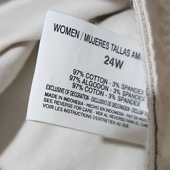 Gloria Vanderbilt Capri Shorts Size 24W Cream Color With Pockets - Picture 11 of 12